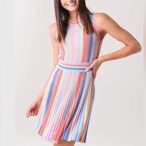 Multicolor Striped Sleeveless Dress